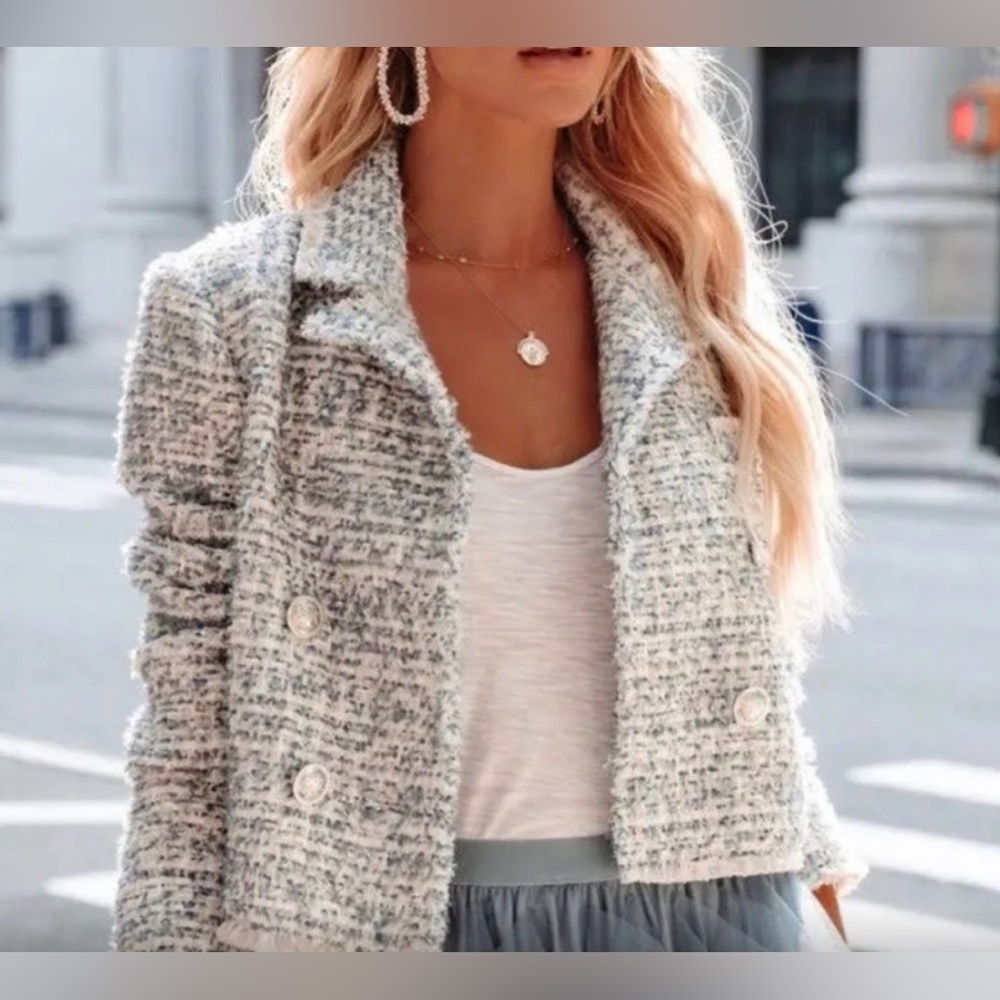 Vici Tweed Jacket Blazer - White and Gray | Like New - Picture 1 of 4